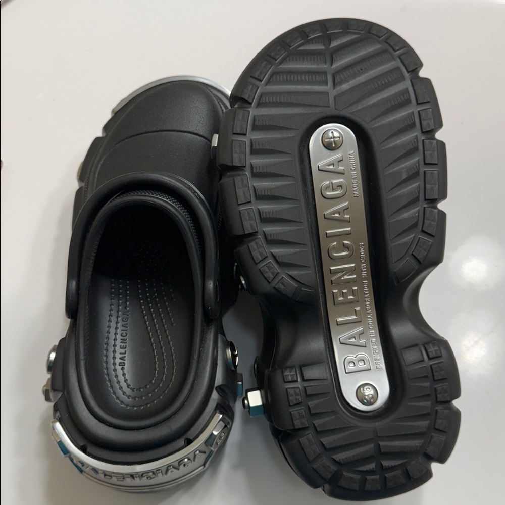 Balenciaga Black Footwear with Silver Details - Picture 8 of 10